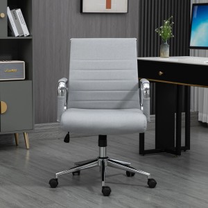 Hellgrauer Svita Office Comfort Bürostuhl mit niedriger Rückenlehne und Stoffbezug.