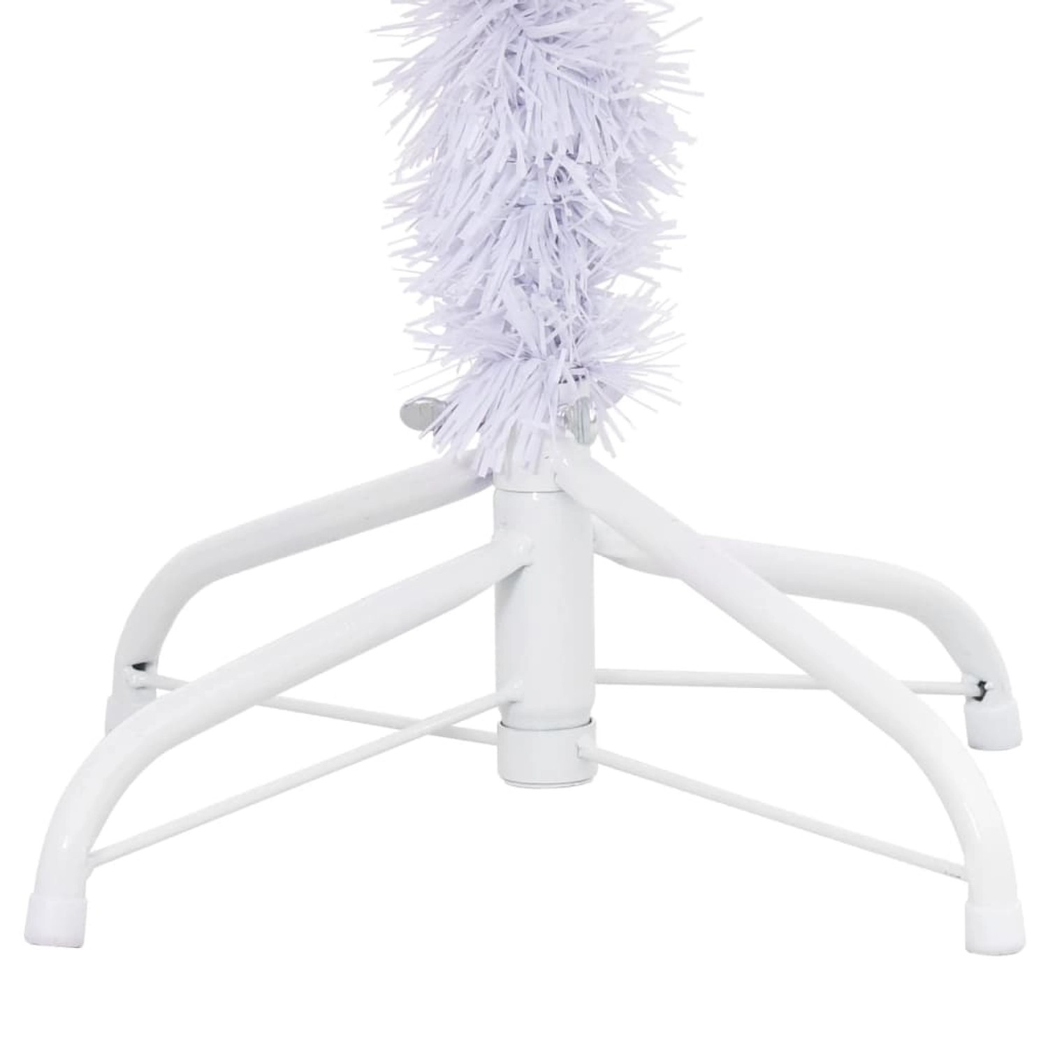 Detailaufnahme: Weißer, künstlicher Weihnachtsbaum (120 cm) mit Ständer.