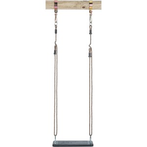 SwingKing Schaukelsitz aus Gummi mit Seilen, höhenverstellbar für Gartenspielgeräte.