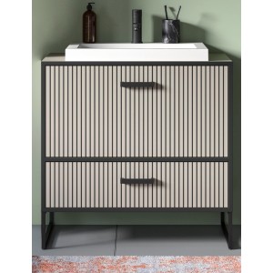 Inn.Furn Waschbeckenunterschrank mit Waschbecken in Sand 80 cm Scana