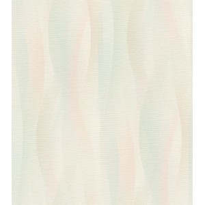 Rasch Vliestapete Tapetenwechsel II 651522 mit Wellenmuster in Creme, Rosa und Pastellblau.