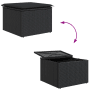vidaXL Gartenmöbel-Set, 9-teilig, mit schwarzen Poly Rattan Kissen, geschlossen und geöffnet dargestellt.