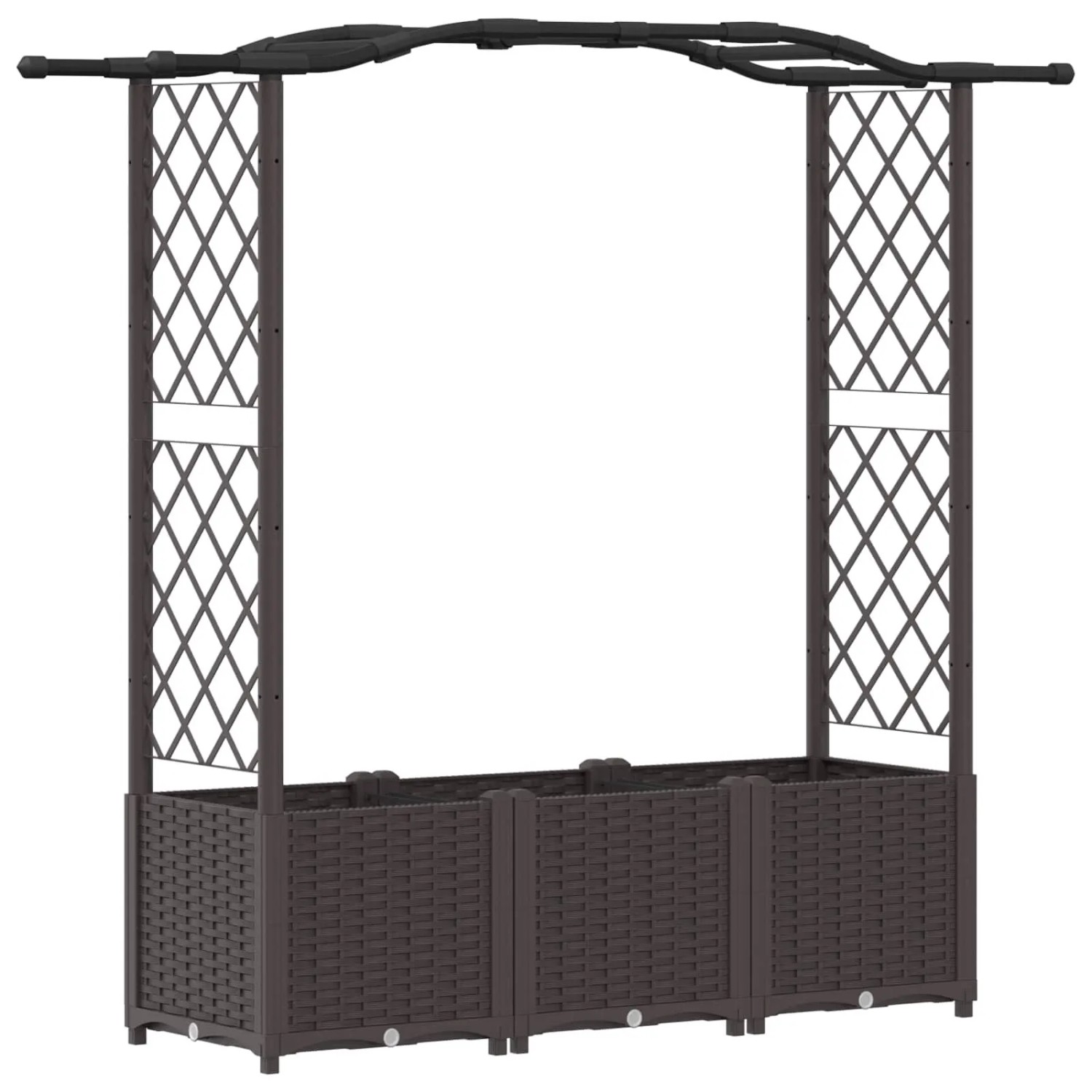 vidaXL Hochbeet mit Rankgitter und Dach Braun 164 x 40 x 142 cm PP 42032507