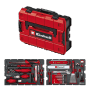 Einhell Werkzeugkoffer Renovierung E-Case, 78-teilig, rot/schwarz, mit Werkzeugsortiment für Renovierungsarbeiten.