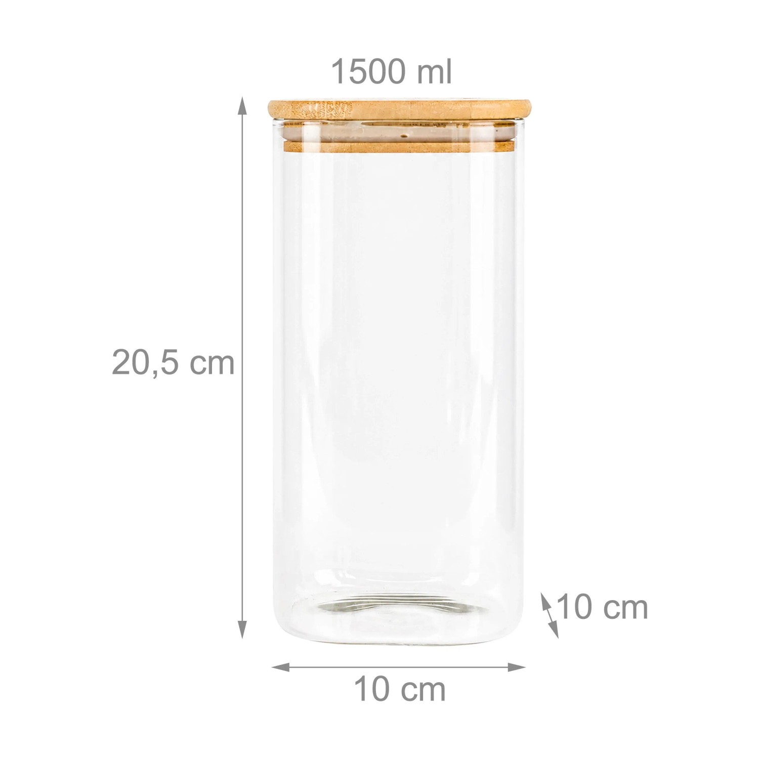 Relaxdays Vorratsgläser 9er Set Glas Transparent Luftdicht 1500 ml 500 ml_4