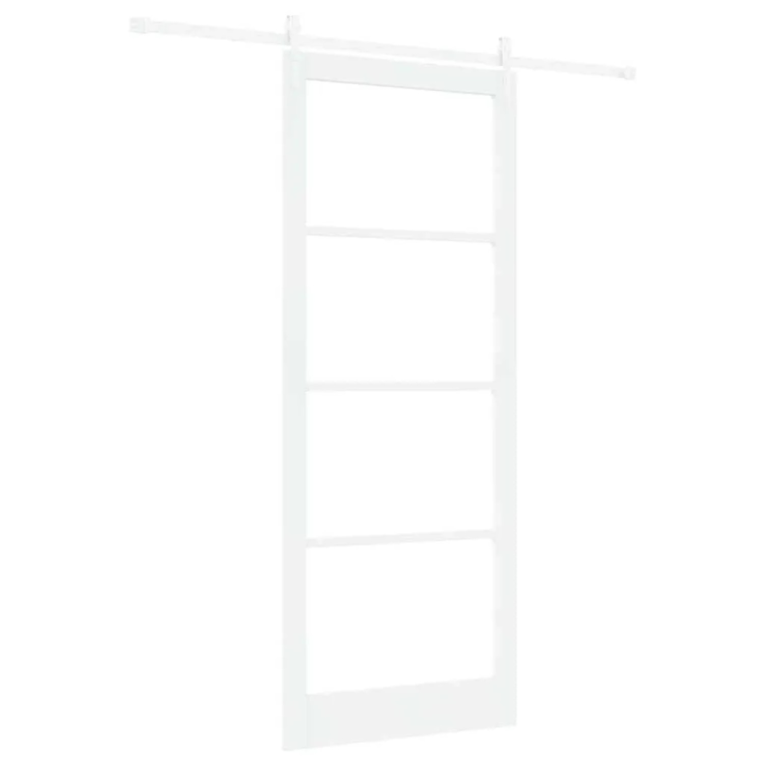 vidaXL Schiebetür Weiß 93 x 232 cm Massivholz Kiefer und Glas 3332432