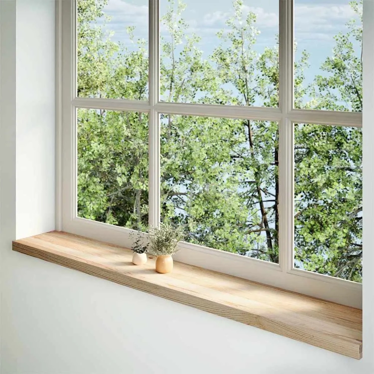 vidaXL Fensterbänke 2 Stk Unbehandelt 160x30x2 cm Massivholz Eiche 4009116_2