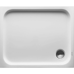 Weiße Duravit D-Code Duschwanne 90x75 cm mit Antislip-Beschichtung für sicheren Stand.