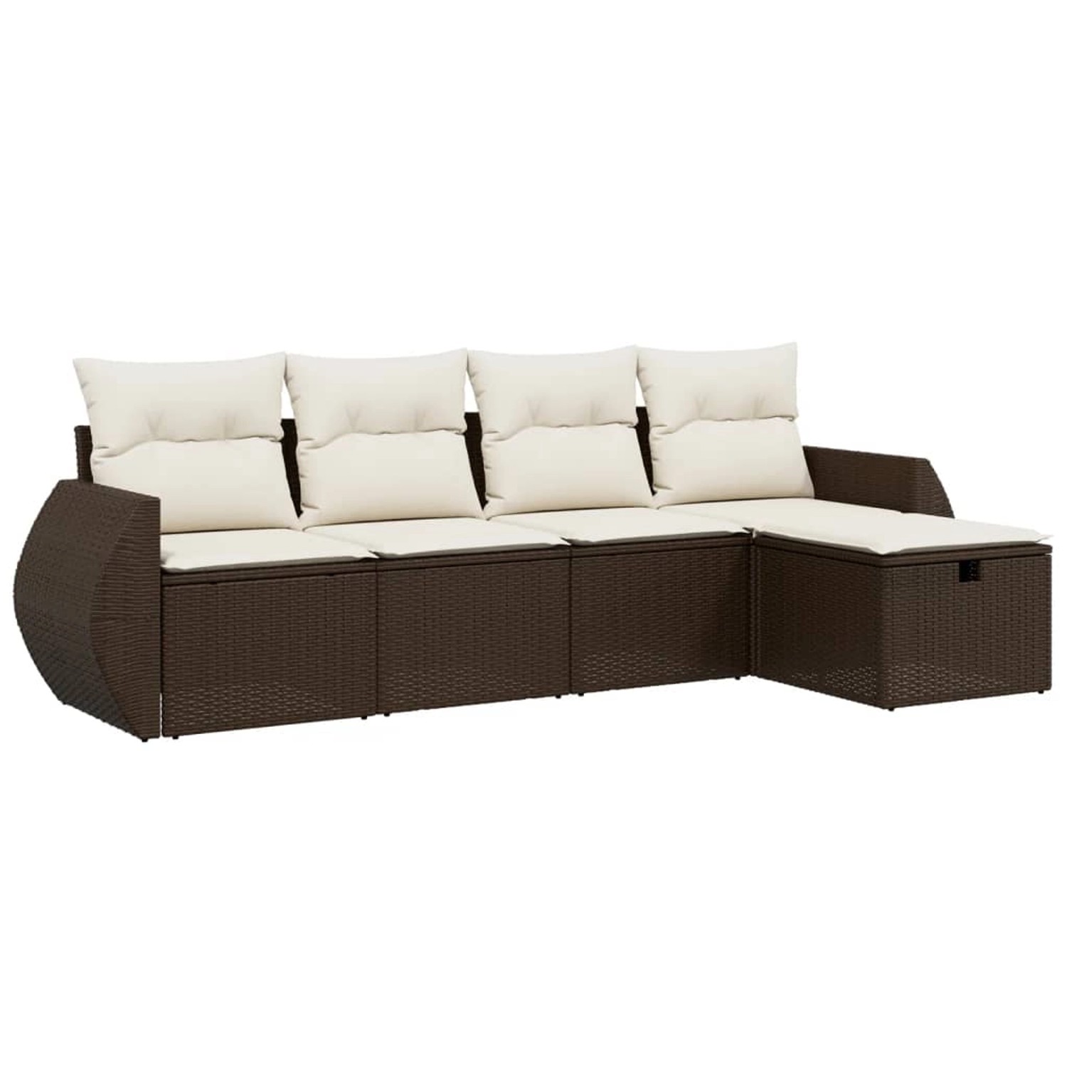 vidaXL 5-Tlg Garten-Sofagarnitur mit Kissen Braun Poly Rattan 3264089 günstig online kaufen