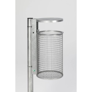 PROREGAL Abfallsammler Zur Wand Oder Rohrbefestigung Mit Schutzdach 50 Liter HxBxT 74 x 43 x 43 cm Verzinkter Stahl Feuerverzinkt