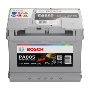 Bosch PowerLine AGM Autobatterie, 60Ah, 680A, für Start-Stopp-Systeme.