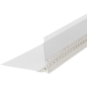 Laier PVC-Eckwinkel mit Gewebe und Abzugskante (6 mm) für Putzträger.