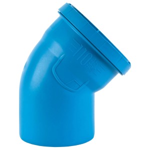 Blauer Marley dBlue Bogen 30° DN 50, ein HT-Bogen für Abwasserrohre.
