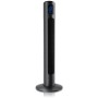 Grauer Brandson Turmventilator, 96cm hoch, mit digitalem Display und rundem Standfuß.