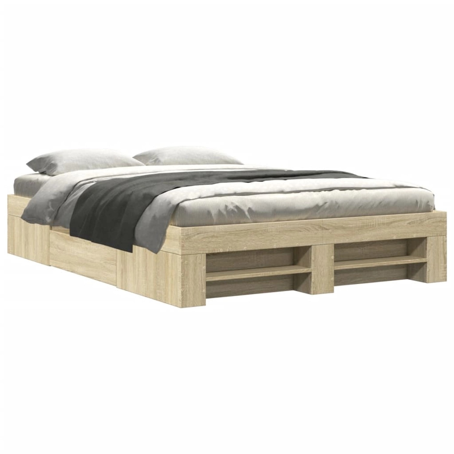 vidaXL Bettgestell ohne Matratze Sonoma-Eiche 140x190 cm Holzwerkstoff 3295 günstig online kaufen