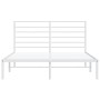 Weißes Metall Bettgestell 160x200 cm mit Kopfteil für Schlafzimmer.