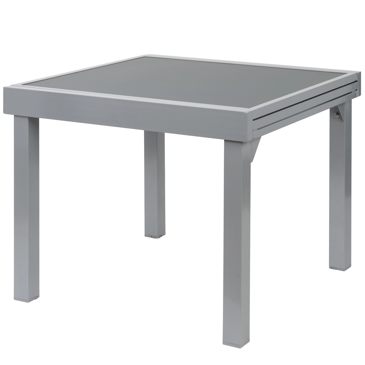 ib style Gartentisch Diplomat 90-180 cm Ausziehbar Aluminium Rostfrei Silber Anti Fingerprint