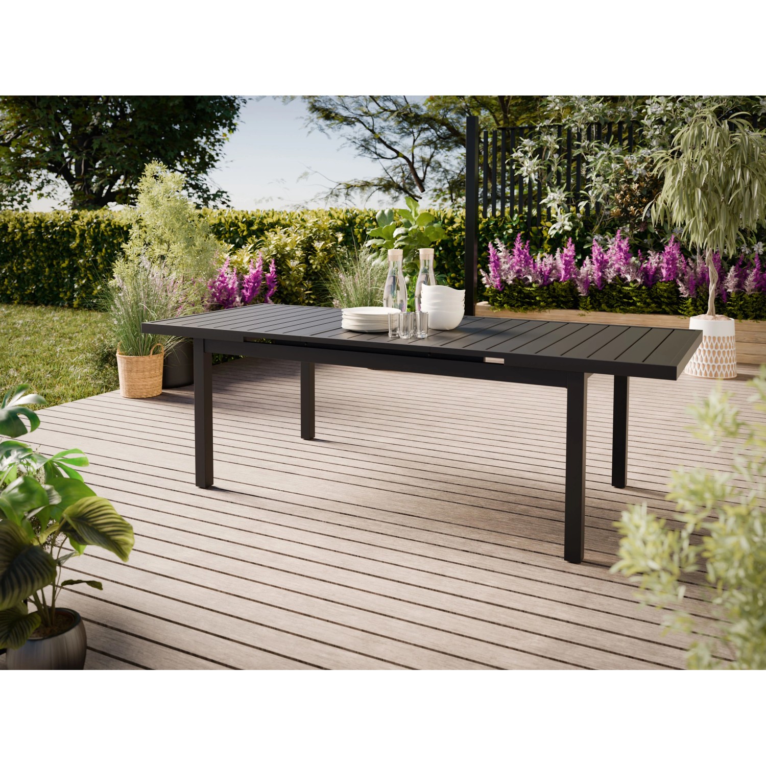 Ausziehbarer Gartentisch Grovedale Rechteckig 240 x 100 cm kaufen bei OBI