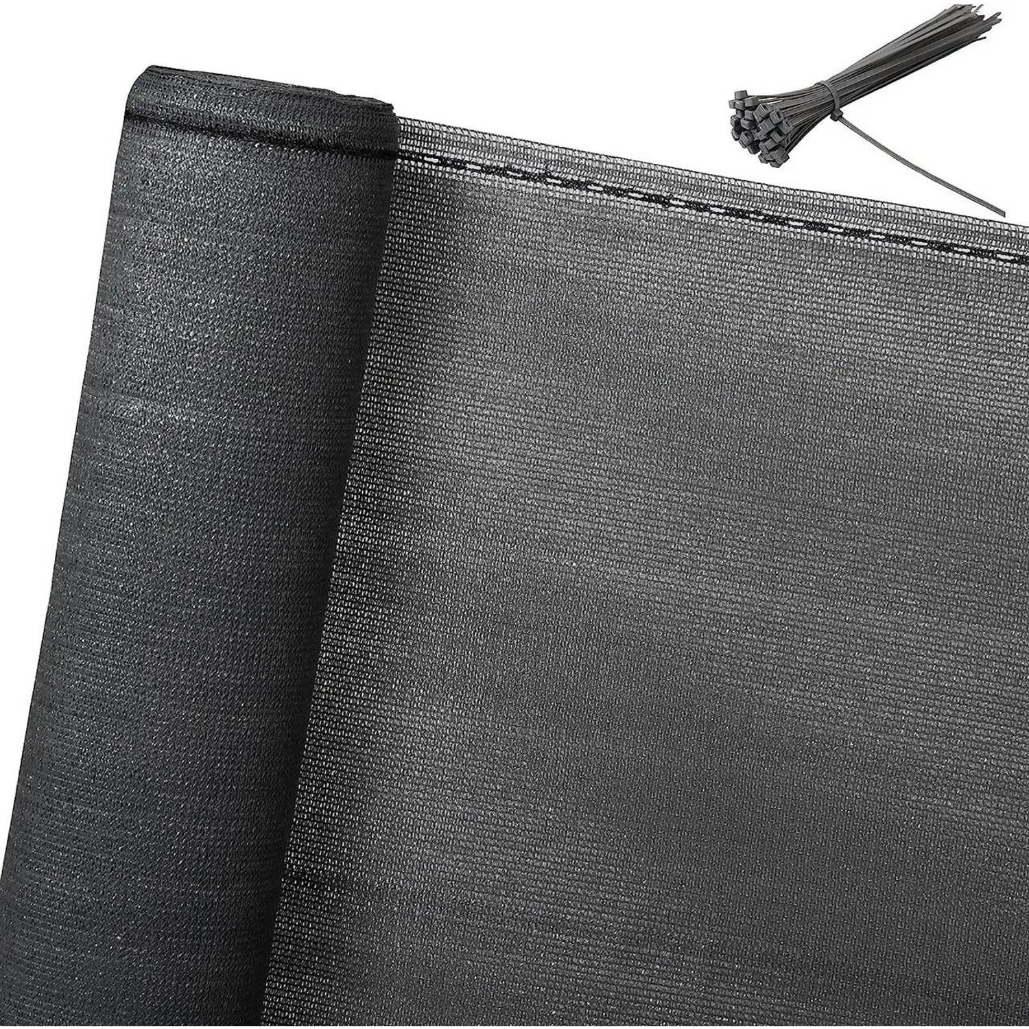 WOLTU Zaunblende Schattiernetz Sichtschutz Mit Kabelbinder Anthrazit 180x600cm