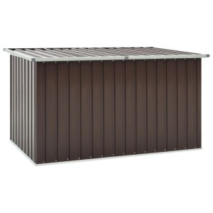 Braune VidaXL Gartenbox (171x99x93 cm) aus verzinktem Stahl und Kunststoff.