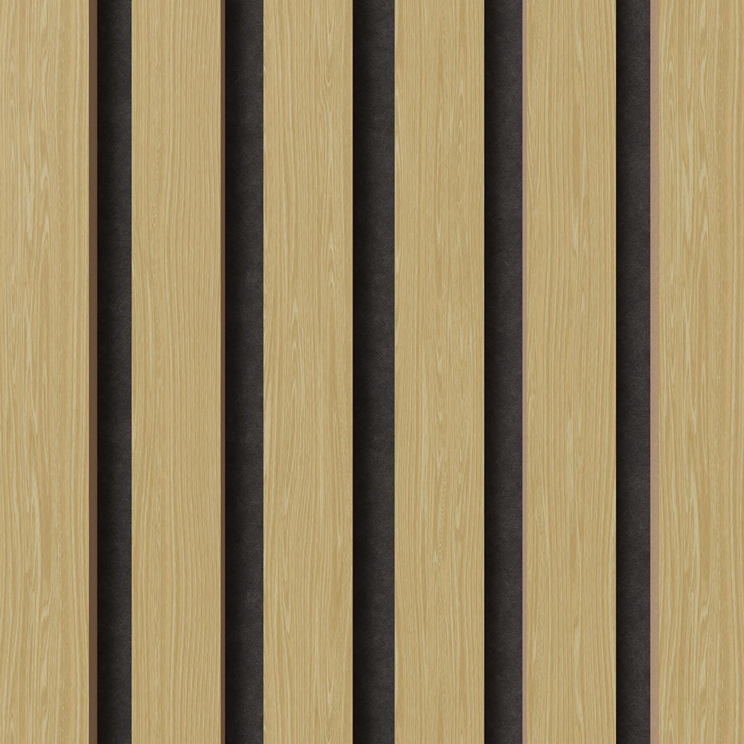 Akustikpaneel Eiche Natur mit schwarzem Akustikfilz für Wandverkleidung.