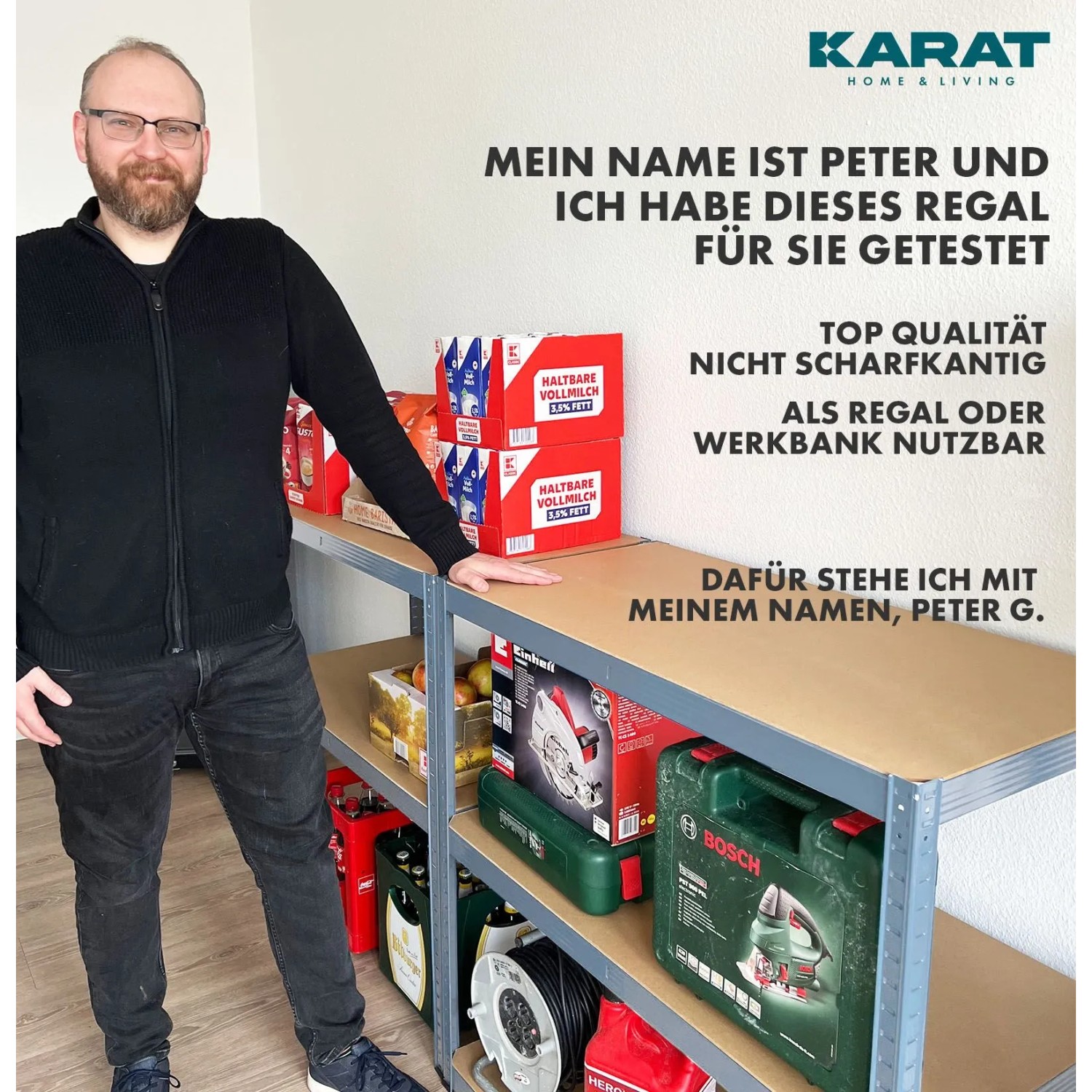 KARAT Schwerlastregal Lakota 2er Set Traglast bis 875 kg Grau 180 x 90 x 40 cm_5