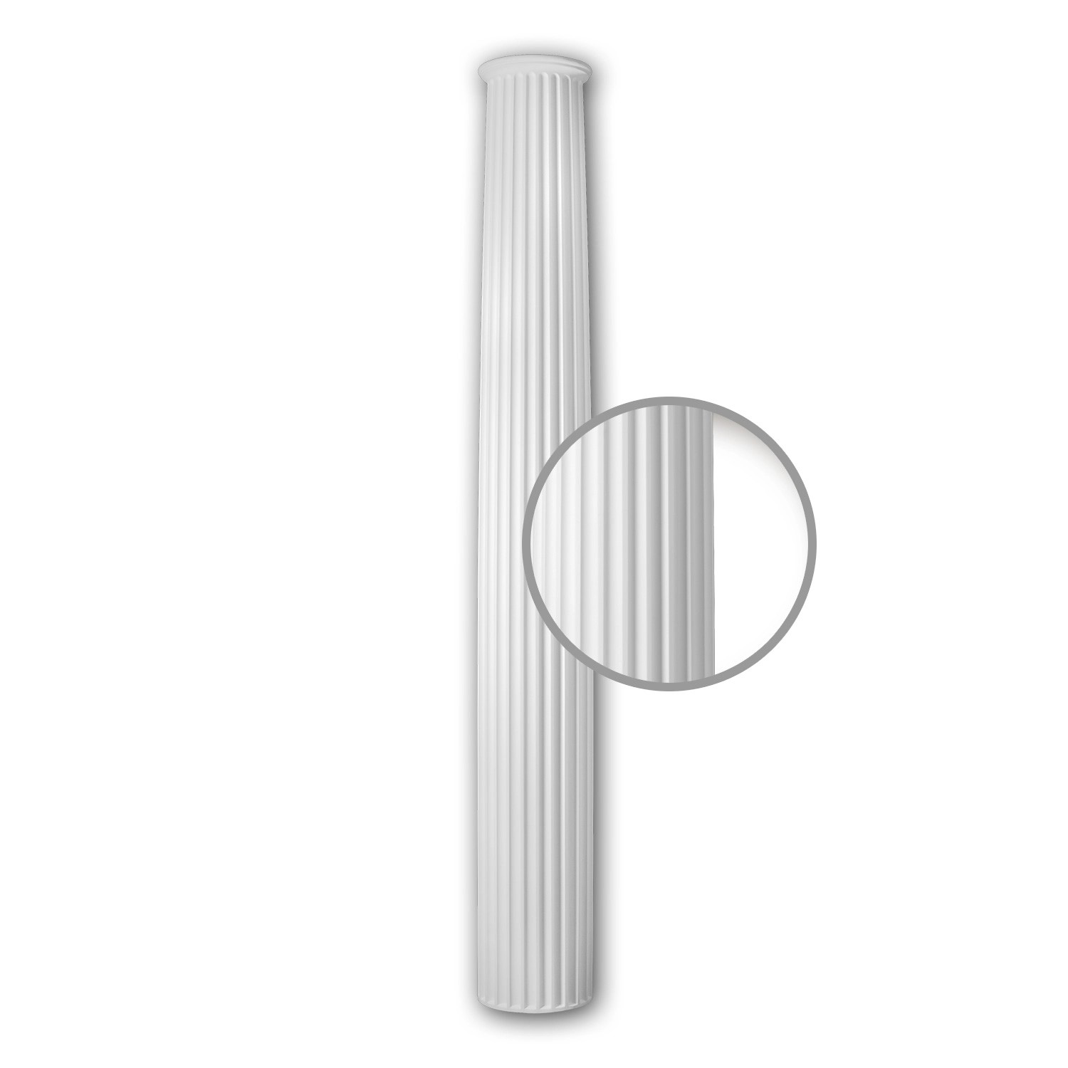 PROFHOME 412201 Vollsäulen Schaft Fassadenstuck Säule Fassaden Element 29,5 cm x 29,5 cm x 239 cm Weiß