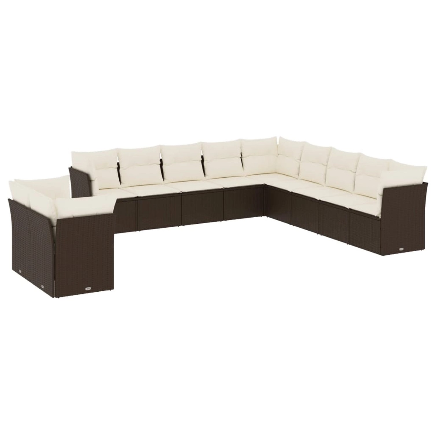 vidaXL 11-Tlg Garten-Sofagarnitur mit Kissen Braun Poly Rattan 3249722 günstig online kaufen