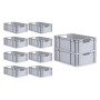 PROREGAL Spar Set: 10 graue Euroboxen Nextgen Economy mit Deckel, 44 Liter, für Lagerung und Transport.
