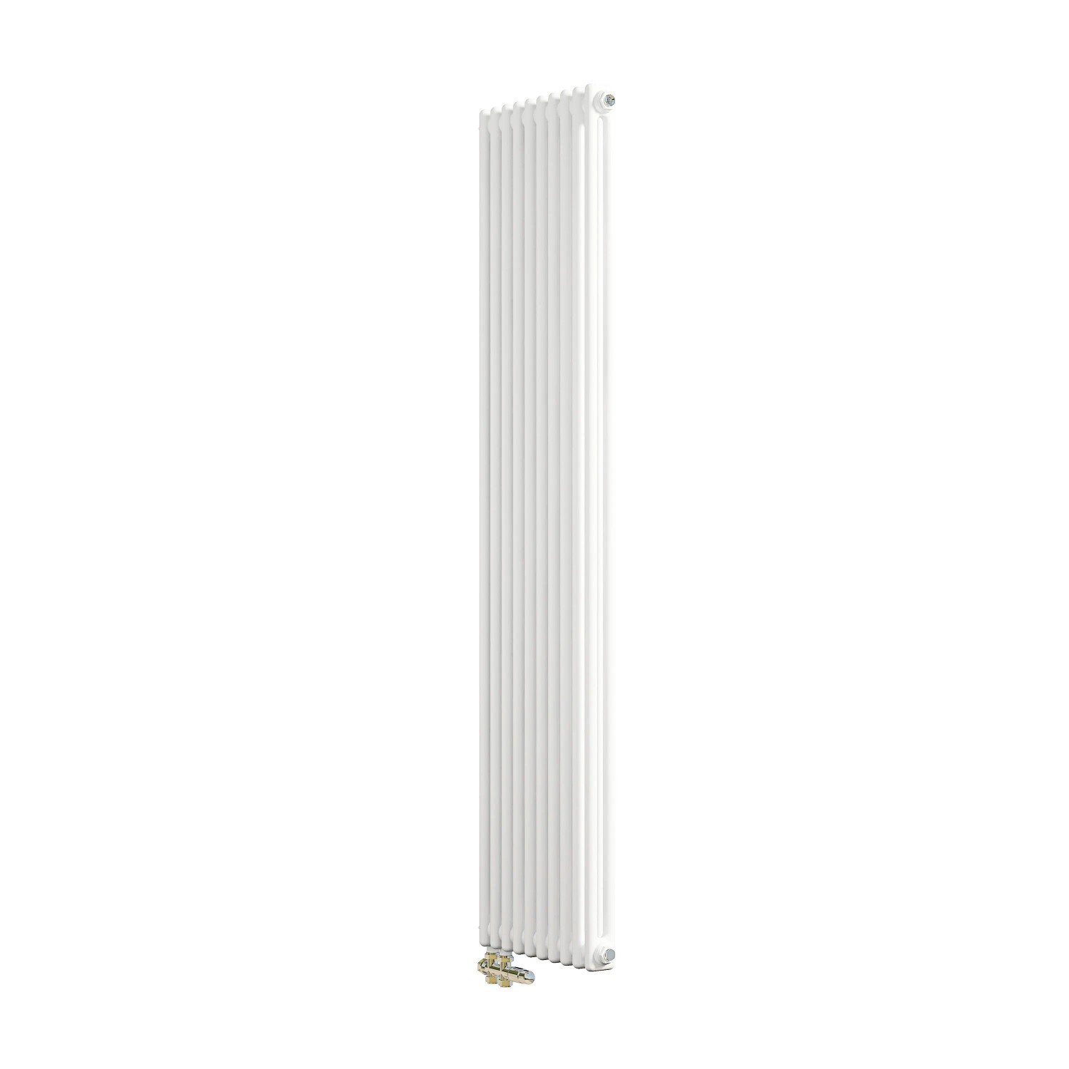 AICA Traditioneller Heizkörper 1800 x 470 mm Gusseisenstil 2 Spalten mit Seitenanschluss Weiß 1436W