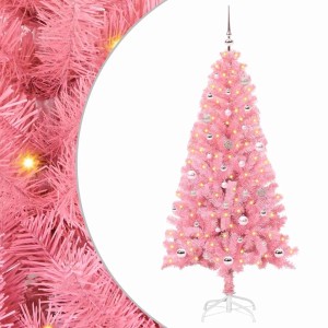 vidaXL Weihnachtsbaum mit 150 LEDs mit Ständer Rosa 150 cm PVC 3396418