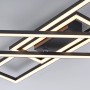 Moderne, schwarze LED-Deckenleuchte Iven mit geometrischem Design, warmweißes Licht.