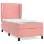 Rosa vidaXL Boxspringbett mit Matratze und Kopfteil, Samtbezug, 90x200 cm.
