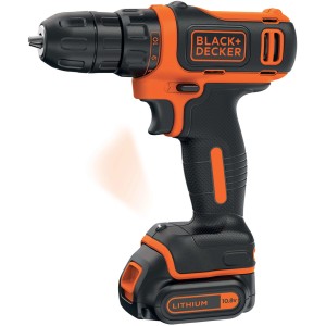 Black+Decker Akku-Bohrschrauber BDCDD12 mit 1,5 Ah Akku, schwarz-orange.