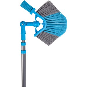 OBI Dachrinnenbesen 2-in-1 mit blau-grauen Borsten und Teleskopstiel für die Reinigung.