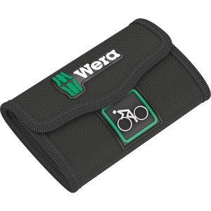 Wera Bicycle Set 2, 13-teilig in kompakter, schwarzer Falttasche für Fahrradreparaturen.