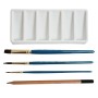 Daler-Rowney Aquarell-Set, 25-teilig: Farbpalette, Pinsel und Bleistift für Künstler.