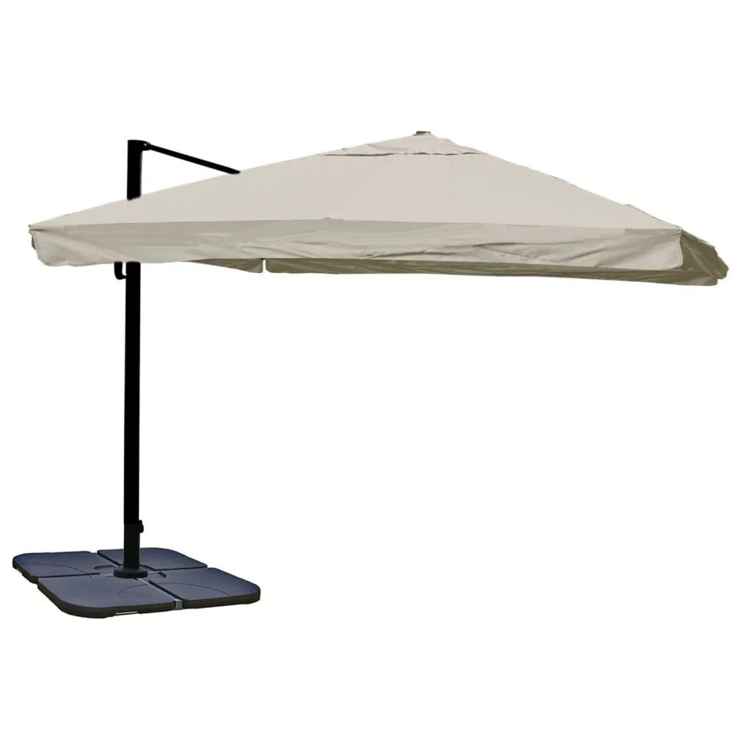 MCW Ampelschirm A96 3x3m Alu Flap Creme-Grau mit Ständer