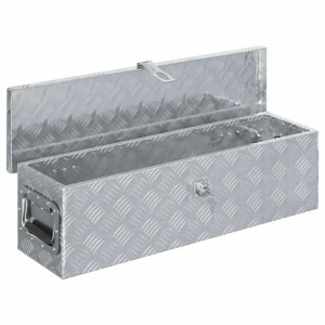 DELUKE Aluminiumbox Mit Deckel Abschließbar Alubox Deichselbox Alu Anhängerbox Werkzeugkiste Transportbox Metallkiste 80,5x22x22cm Silber