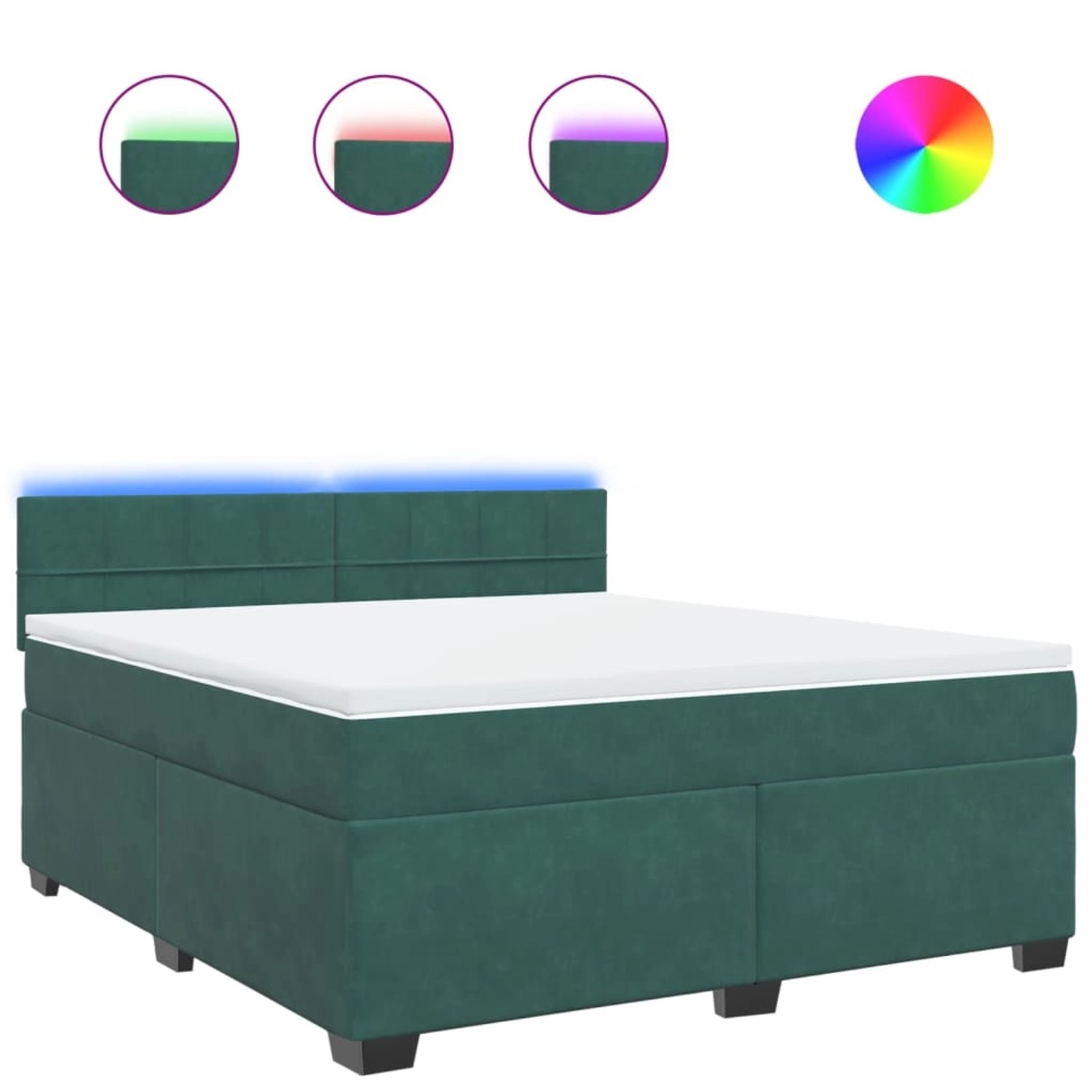 vidaXL Boxspringbett mit Matratze Dunkelgrün 180x200 cm Samt 3288681 günstig online kaufen
