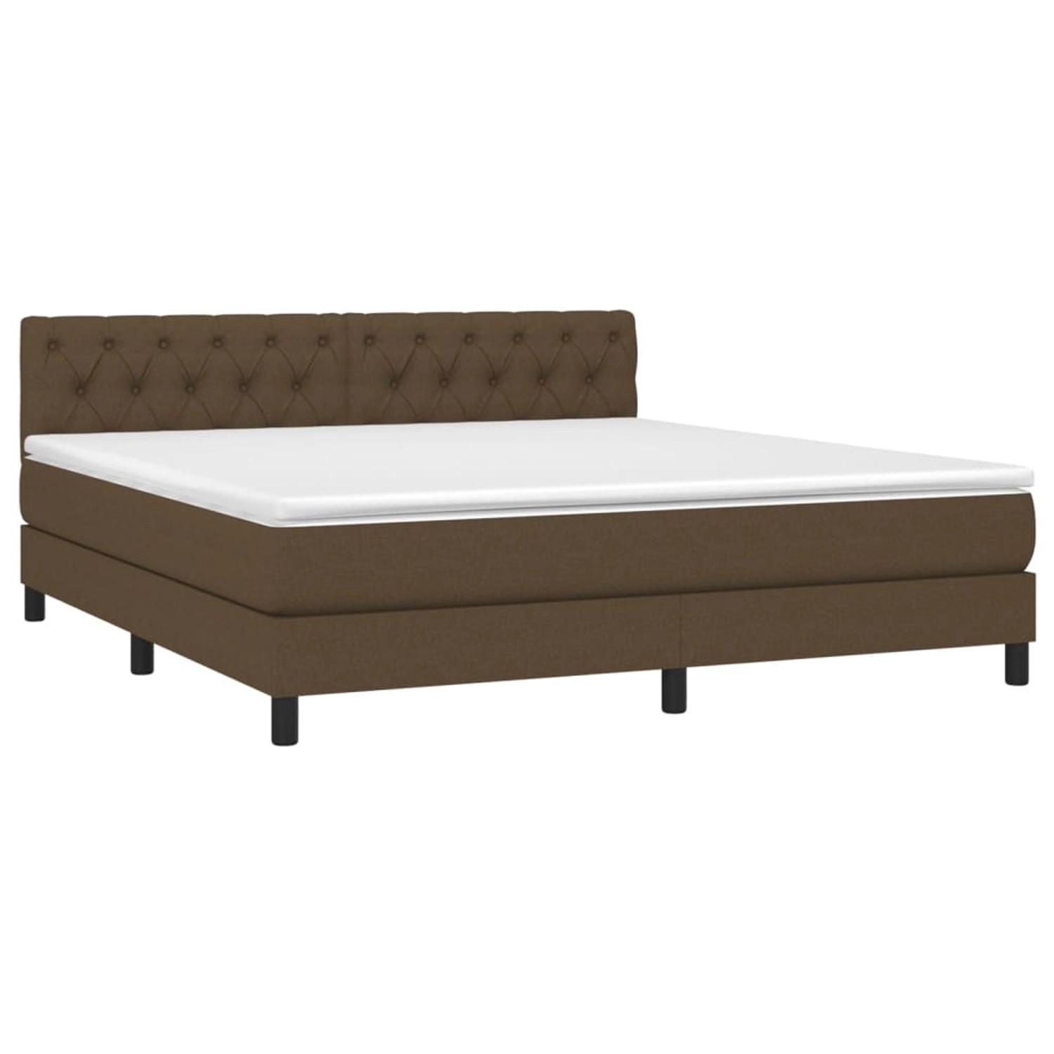 vidaXL Boxspringbett mit Matratze & LED Dunkelbraun 160x200 cm Stoff 313340 günstig online kaufen