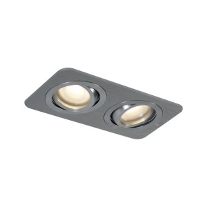 QAZQA 6er-Set Runde Einbaustrahler Gunmetal GU10 50mm Verstellbar IP44 2-Lichter Alberto