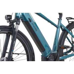 Blaues Prophete City E-Bike Geniesser 5.0 Herren mit AEG Mittelmotor und Wave-Rahmen.