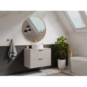 Vente-unique Einzelwaschtisch Zevara Beige 80 cm