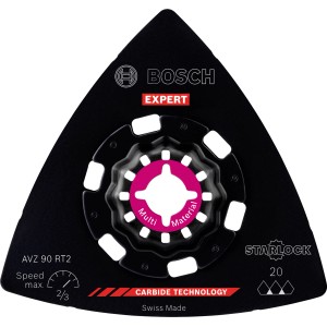 Bosch Expert AVZ 90 RT2 Schleifplatte K20 für Multifunktionswerkzeug, dreieckig, schwarz.