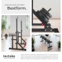 Tectake Squat Rack Creed, multifunktional mit Ablagen, schwarz. Sport- & Fitnessgerät für Hantelübungen.