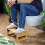 Relaxdays Toilettenhocker Bambus Natur Klappbar Rutschfest 18,5 cm x 43 cm x 27,5 cm 2,3 kg_2