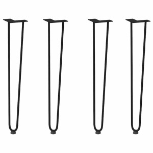 4er Set schwarze vidaXL Haarnadelbeine aus Stahl, 72cm, für Konsolentische.