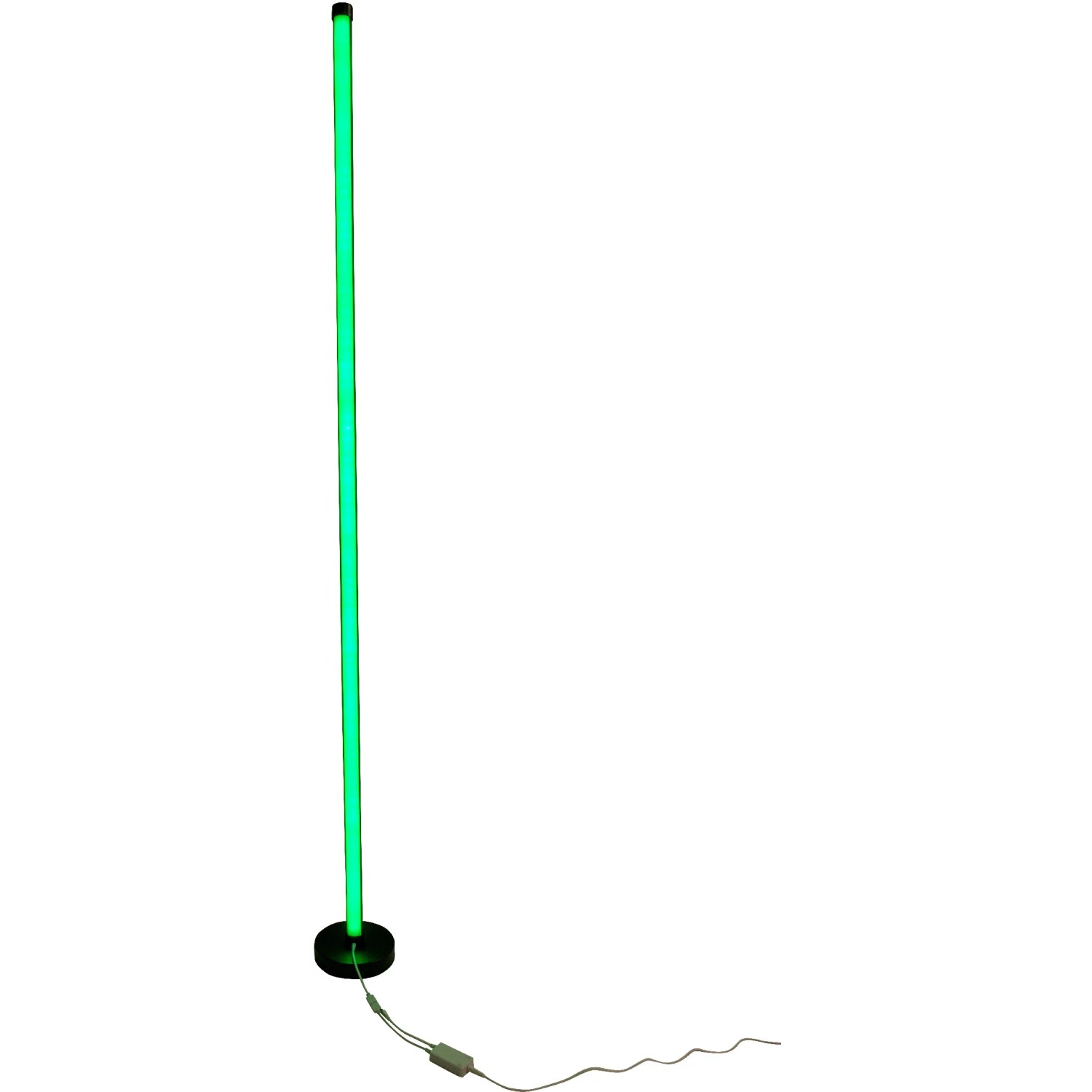 Näve LED-Stehleuchte Digital Motion Light, 150 cm, mit grüner Beleuchtung und schwarzem Fuß.