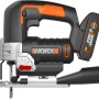 Worx 20 V Akku-Stichsäge WX543 mit 2 Ah Akku. Kompakte Bauform, variable Geschwindigkeit, Staubabsaugung.
